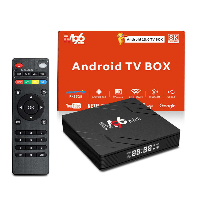صندوق التلفزيون الذكي القوي M96 ميني H.265 4K 75fps 10 بت 2.4G 5G BT5.0WIFI6