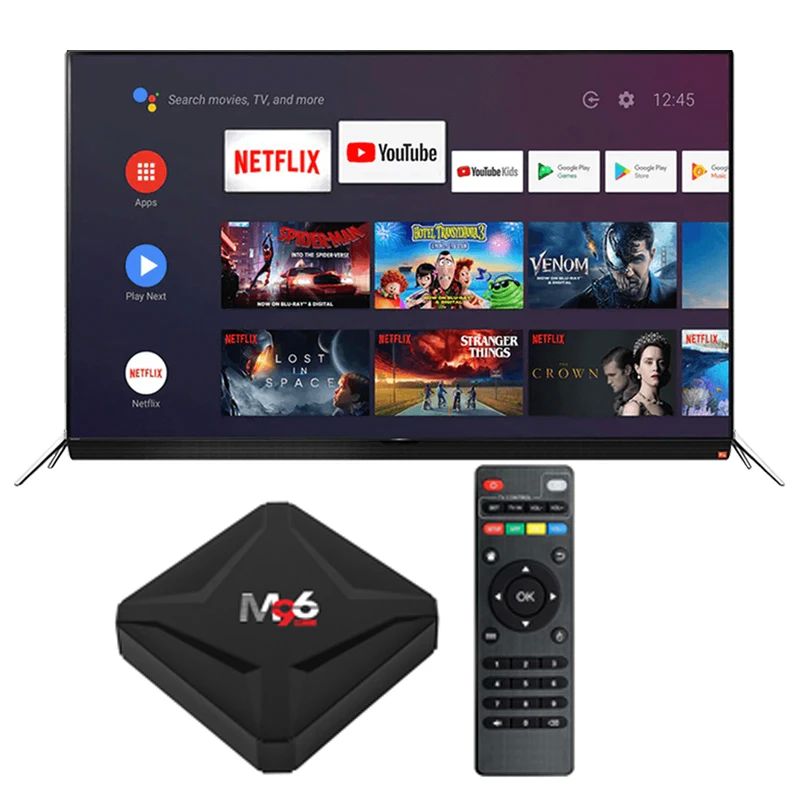 10 بت Smart TV Box M96 ميني مع H.265 4K 75fps فك شريط الفيديو 4GB DDR4 RAM