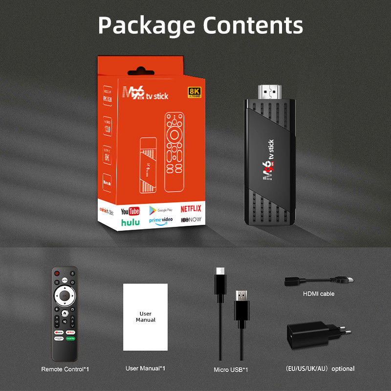 جهاز تلفزيون USB محمول 32GB ROM EMMC, WAV Audio Smart TV USB Stick
