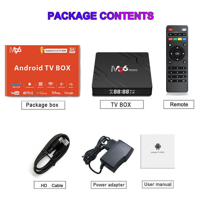 4K 75fps 10 Bit Smart TV Box M96 Mini مع H.265 Video Decoder 4GB DDR4 ذاكرة الوصول العشوائي