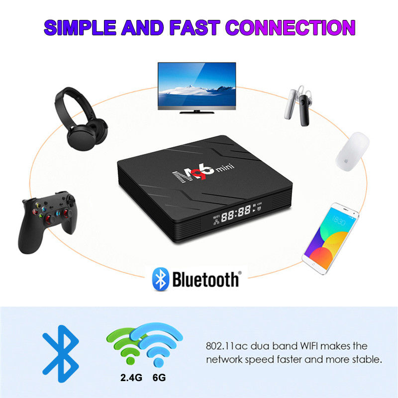 4GB DDR4 RAM 10 Bit Smart TV Box M96 Mini مع H.265 4K 75fps فك تشفير الفيديو