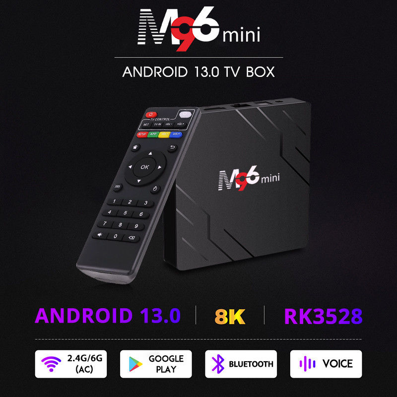 BT5.0WIFI6 أندرويد 13.0 TV Box M96 ميني 4GB DDR4 رام 2.4G 5G