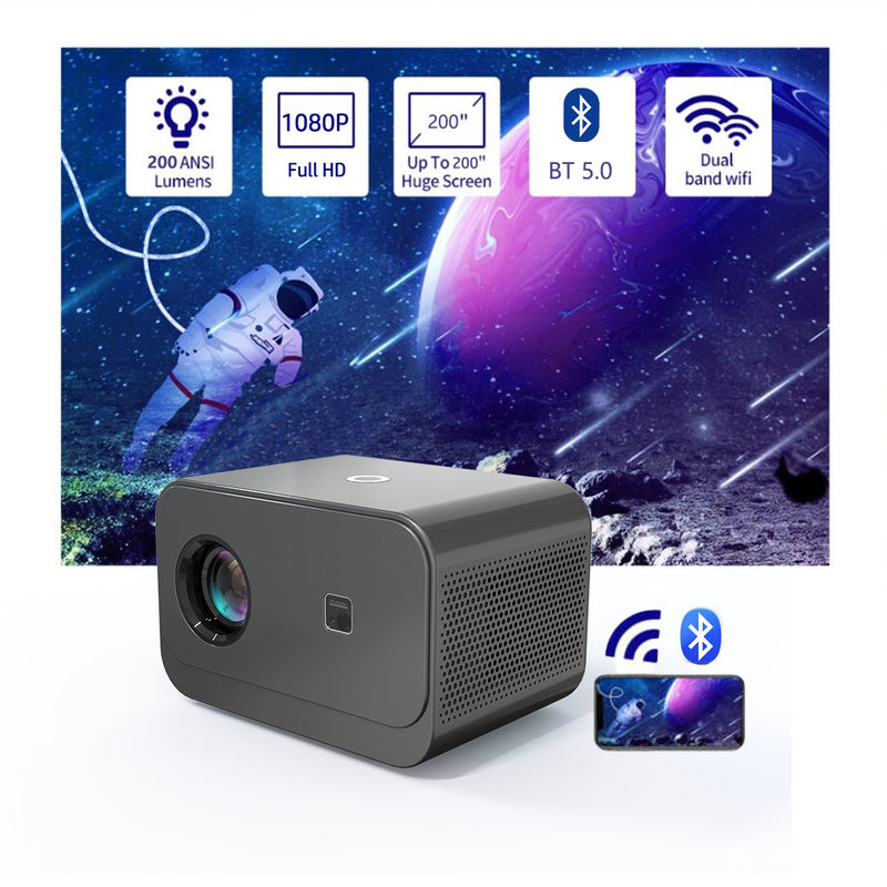 التركيز الكهربائي LED + LCD HDMI Projector 200 لومن ، دعم ((IR) الأشعة تحت الحمراء و 2.4G التحكم اللاسلكي