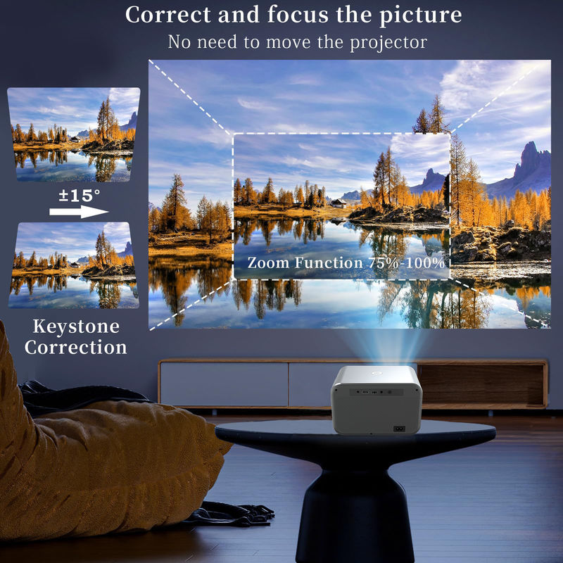 AC100-240V، 50/60Hz أندرويد 9.0 منتج جديد التركيز الكهربائي LED+LCD HDMI مشروع 200 لومن