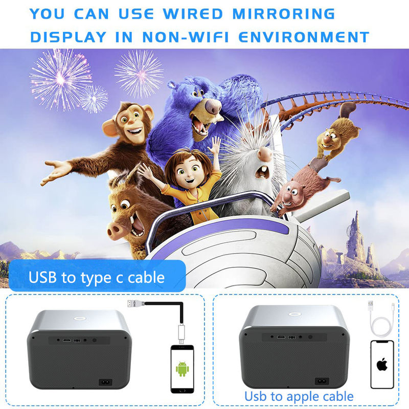 AC100-240V، 50/60Hz أندرويد 9.0 منتج جديد التركيز الكهربائي LED+LCD HDMI مشروع 200 لومن