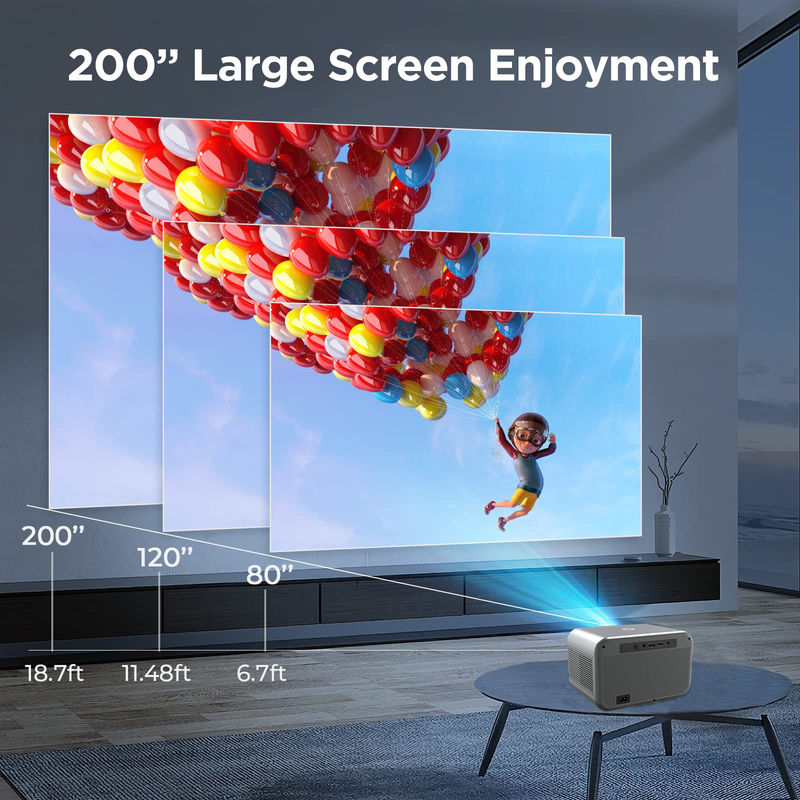 مسافة الإسقاط 0.6-5m منتج جديد التركيز الكهربائي 200 ليمن LED+LCD HDMI Projector