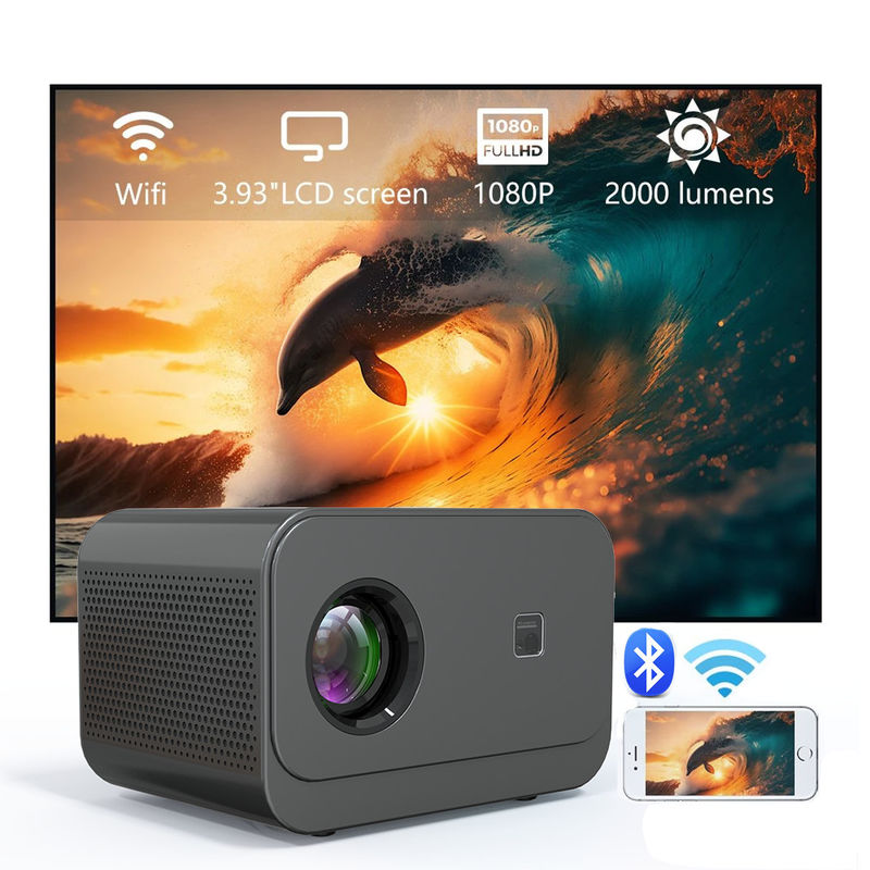 بروجكتور التركيز الكهربائي متعدد الوظائف LED + LCD HDMI T300 للمسرح المنزلي