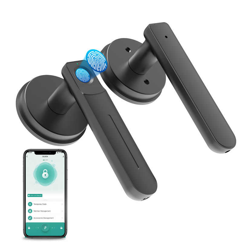 D01 وظيفة تطبيق ذكي، قفل الباب ذكي بصمة الأصابع، قفل الباب البيومتري، مع مقبض، قفل باب الغرفة لمكتب غرفة النوم