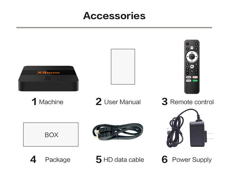2024 أرخص جهاز تلفزيون أندرويد 9 ATV مع BT Voice Remote 1G 8G X9mini