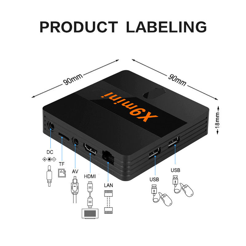 التلفزيون المنزلي X9 MINI مخصص OEM Android Player Box 4K Android WiFi TV Box Android 9