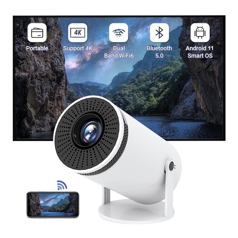 مشروع فيديو صغير محمول أندرويد 11 HY300 wifi BT Smart Home Theater HY300 مشروع مع جهاز تحكم عن بعد