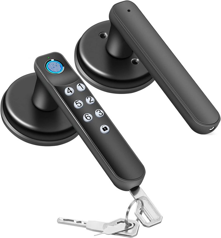 قفل الباب الذكي Foxgard T01 دخول بدون مفتاح ، سبيكة الزنك ، بصمات الأصابع وتحكم التطبيق ، للأمن المنزلي والمكتب